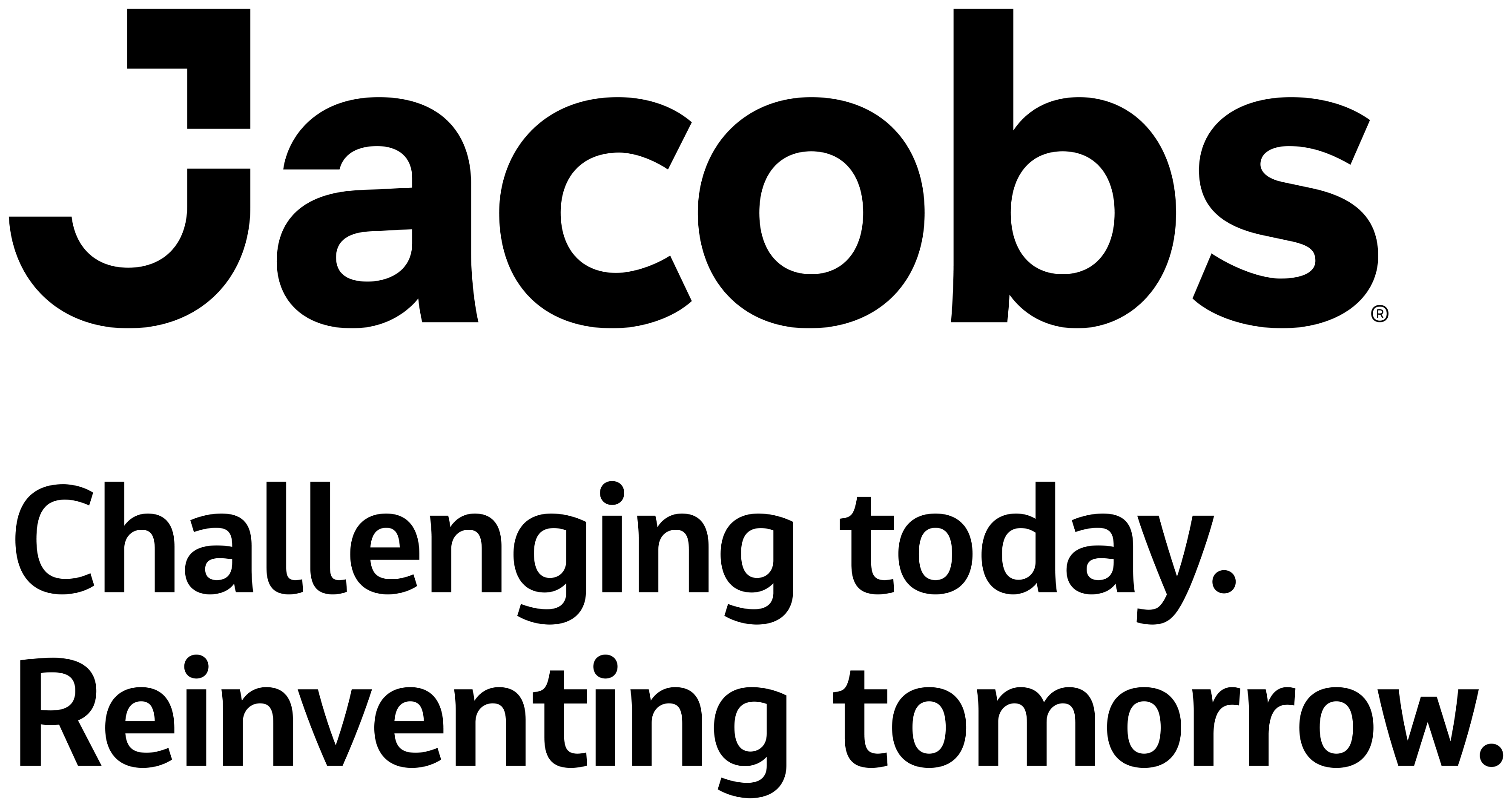 Jacobs company logo written in black text on a white background