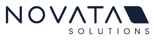Novata Solutions logo designed in black font.